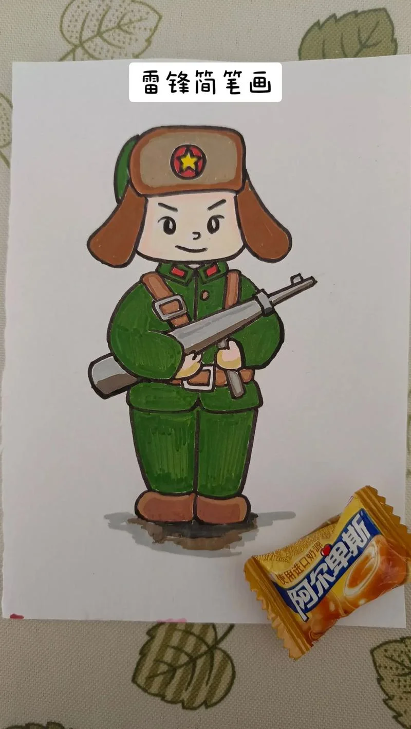 雷锋的故事简笔画简单_1