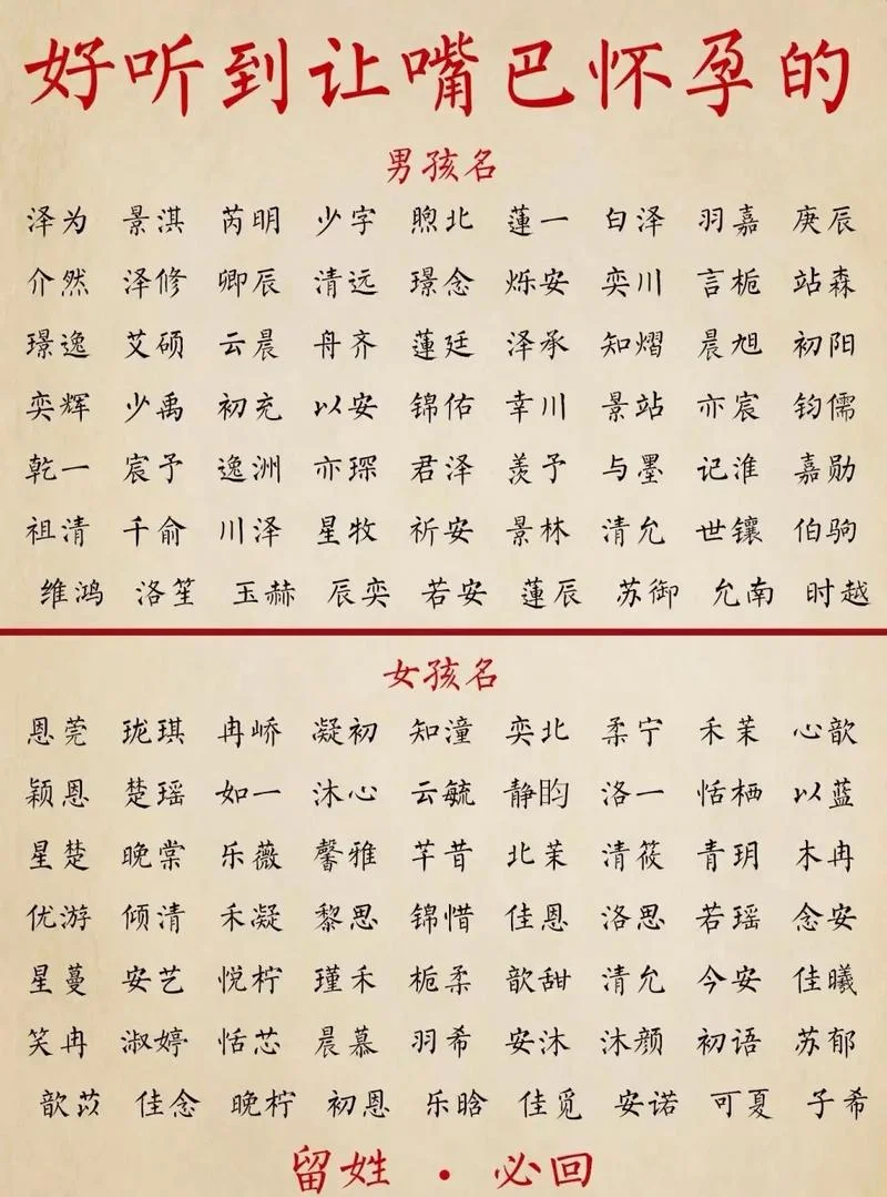 起名有哪些字好听-好听起名字推荐