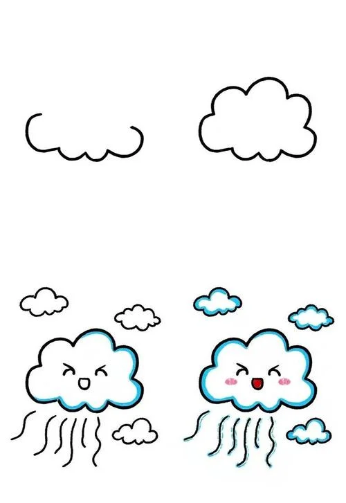 天空中的云朵简笔画_1