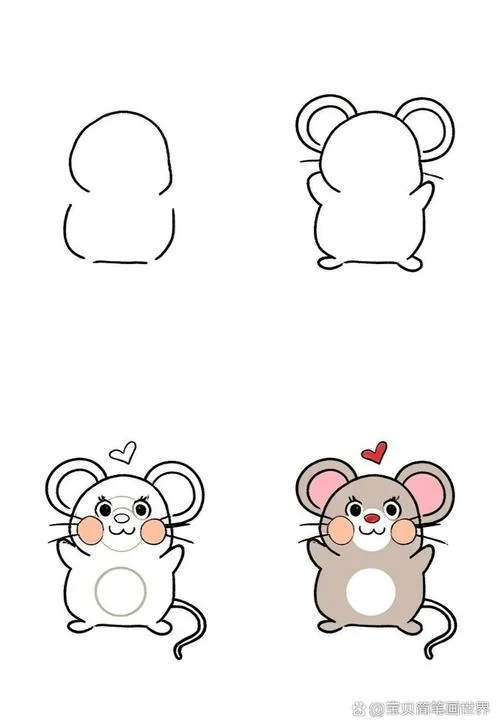 可爱鼠简笔画_1