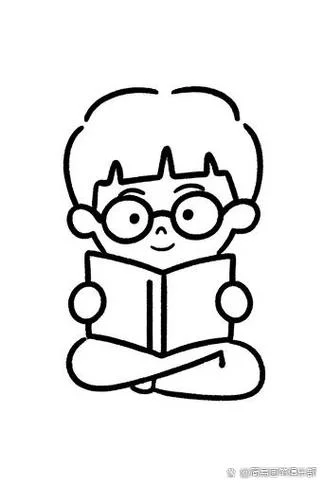 我读书简笔画图片大全_2
