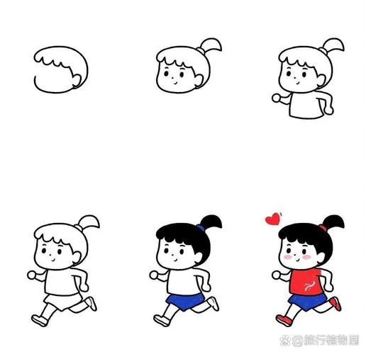 跑步卡通简笔画_1