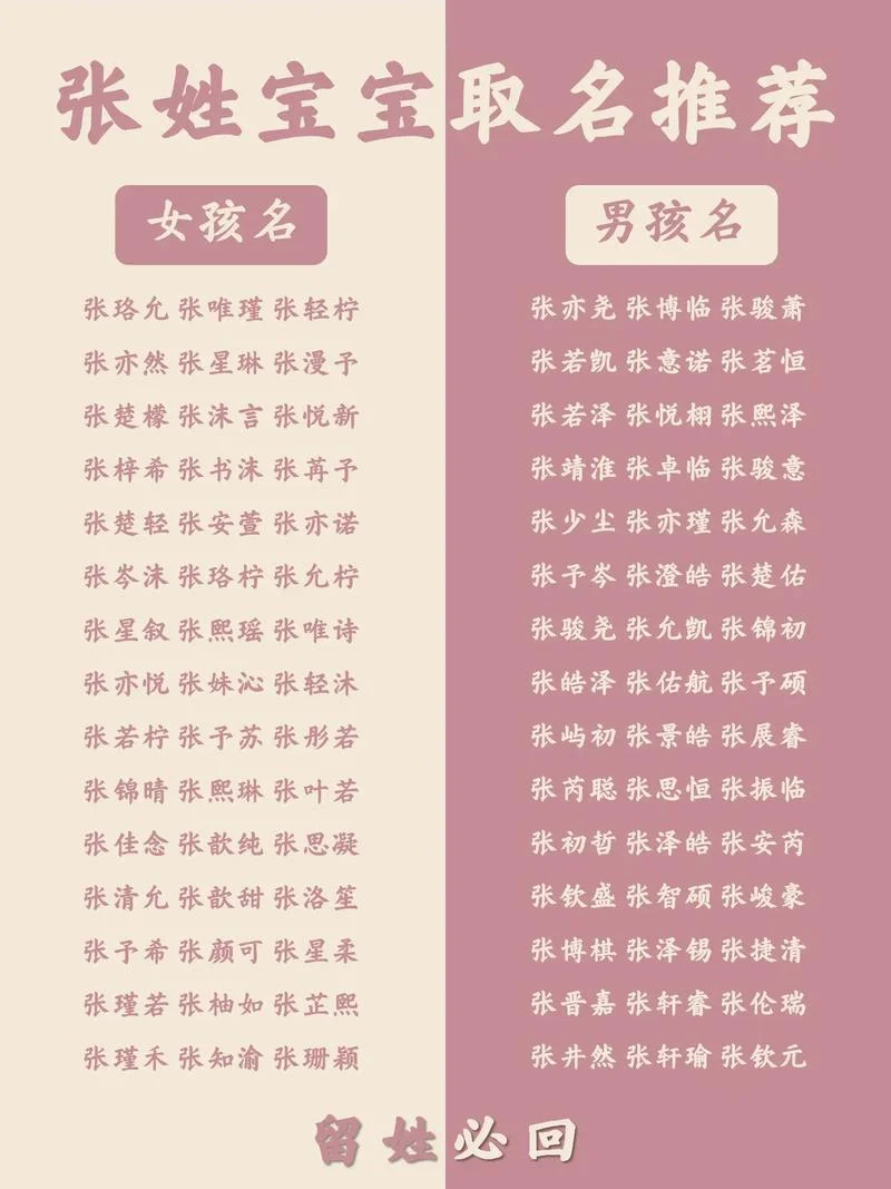 张姓双胞胎起名-张姓双胞胎起名