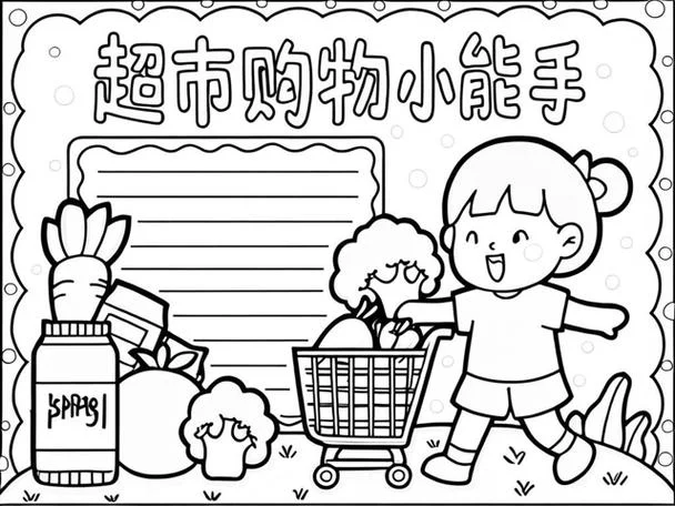 超市简笔画海报_1