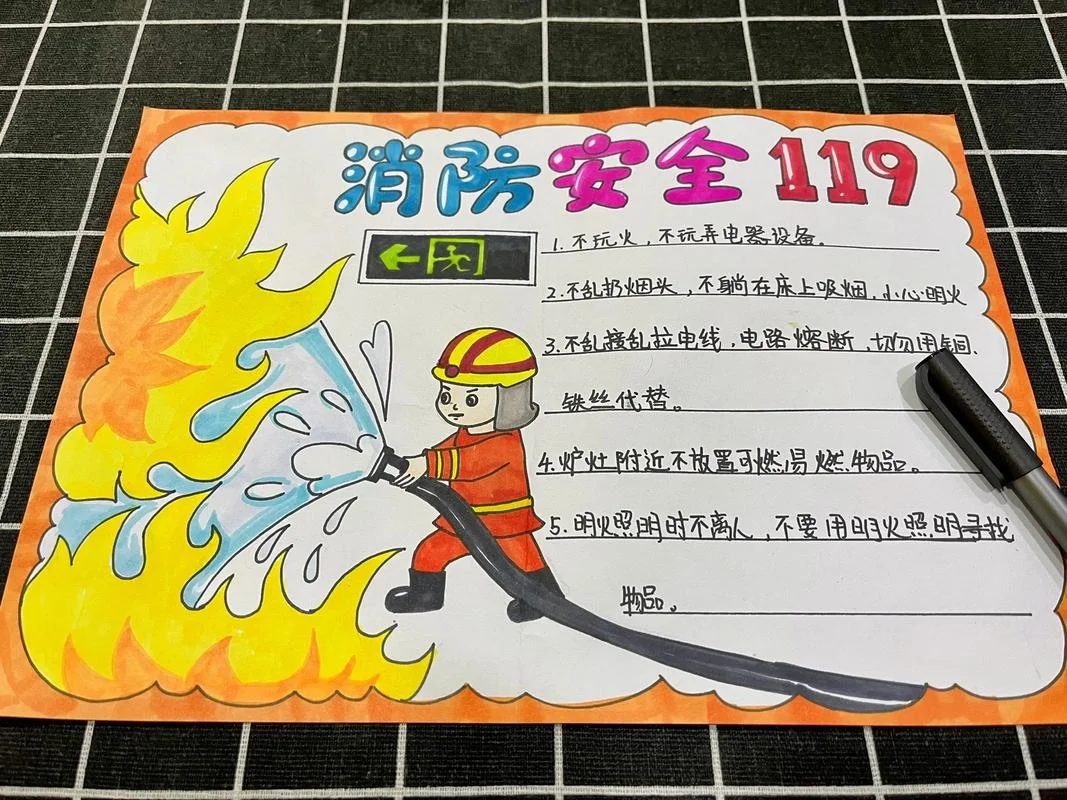 119消防手抄报简单内容_2