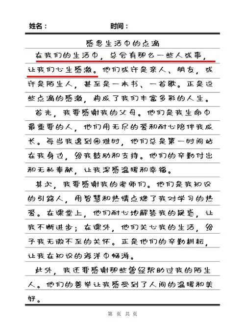 感谢作文350字写事-感谢作文 350 字写事