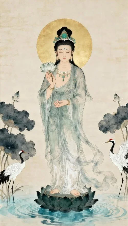持莲花菩萨壁画出自哪_1