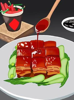 红烧肉简笔画图片大全_2