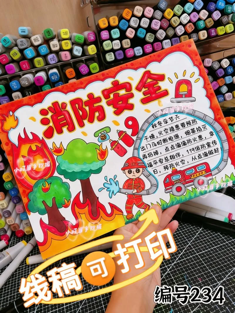 消防安全8k手抄报_2