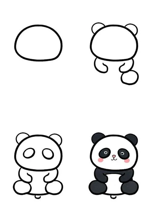 小熊猫简笔画涂颜色_1