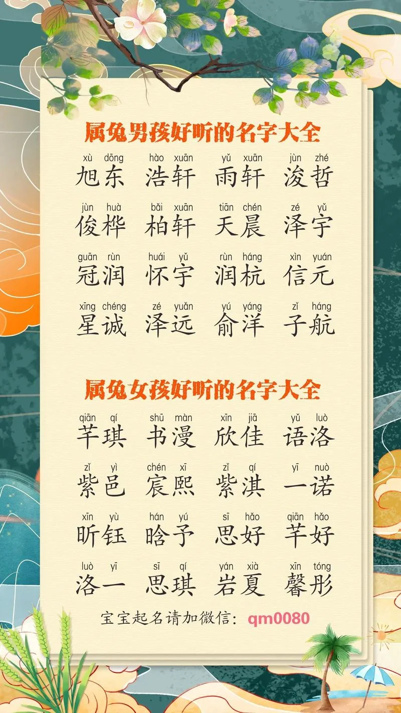 2023兔宝宝起名洋气-2023 兔宝宝洋气名