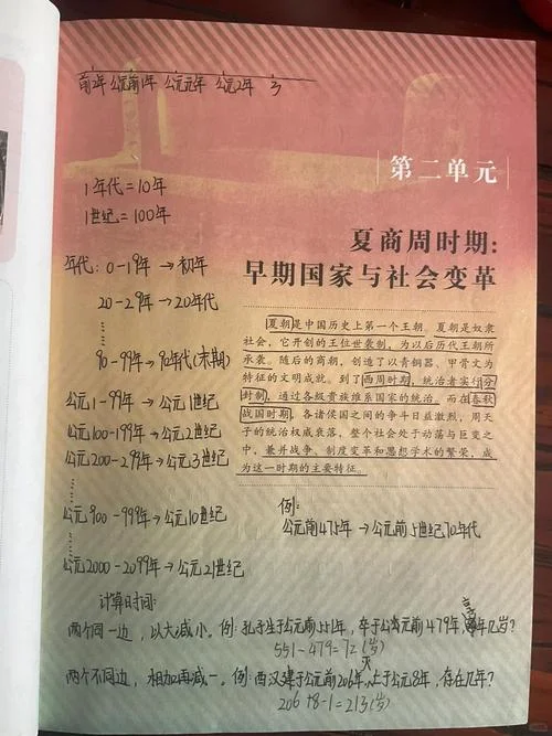 七年级历史学霸笔记-初一历史高分笔记