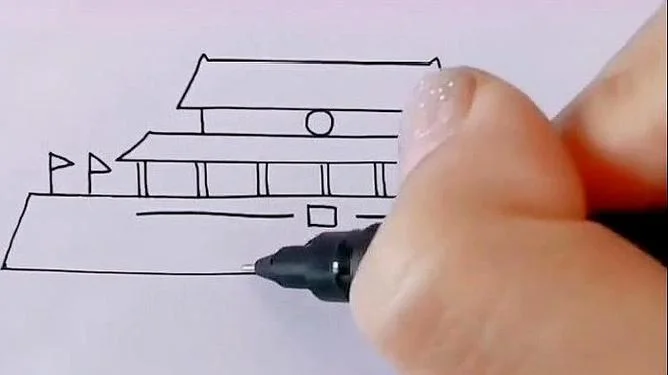 北京天安门简笔画超大_1