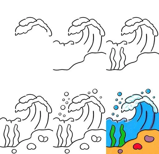 海洋简笔画简单又好看_2