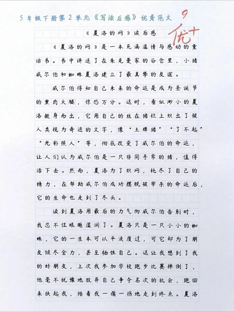 五年级下册第二单元作文写读后感450字_2