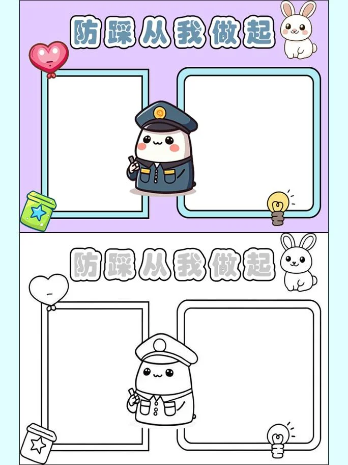 防踩踏手抄报_2