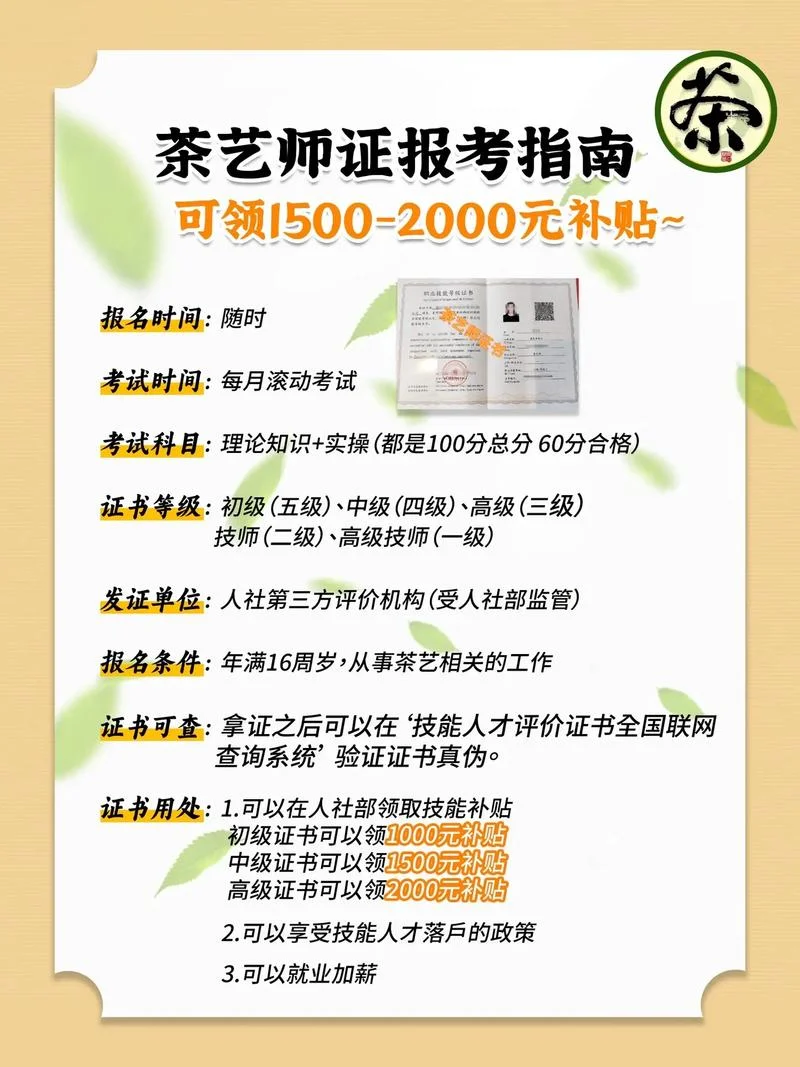 报考茶艺师证学历_1