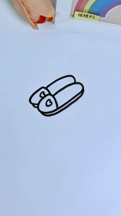 幼儿夏天拖鞋简笔画_1