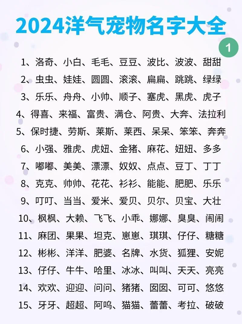 宠物的起名-宠物起名