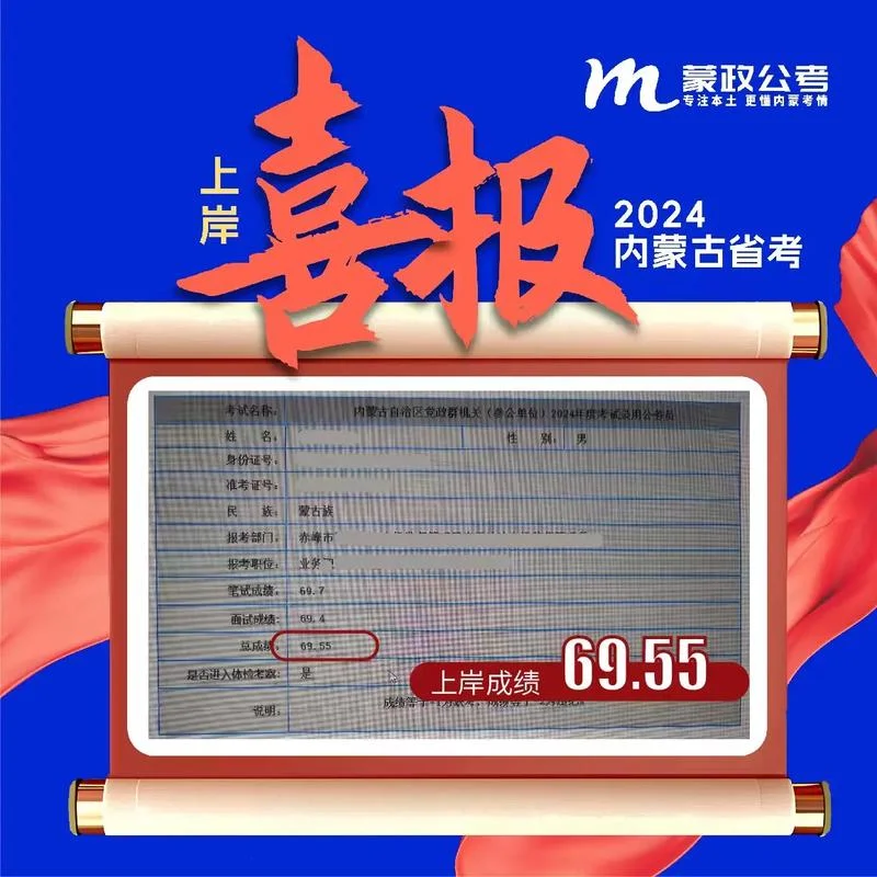 2020内蒙古省考成绩_1