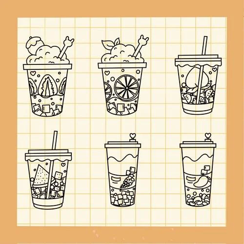 十二星座奶茶怎么画_1