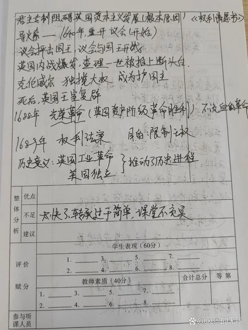 初中历史听课记录模板_2