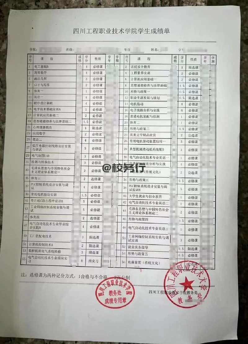 应届毕业生学业成绩单_2