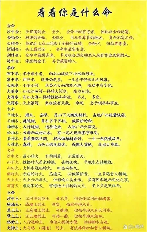 生辰八字五行命格-五行八字命格