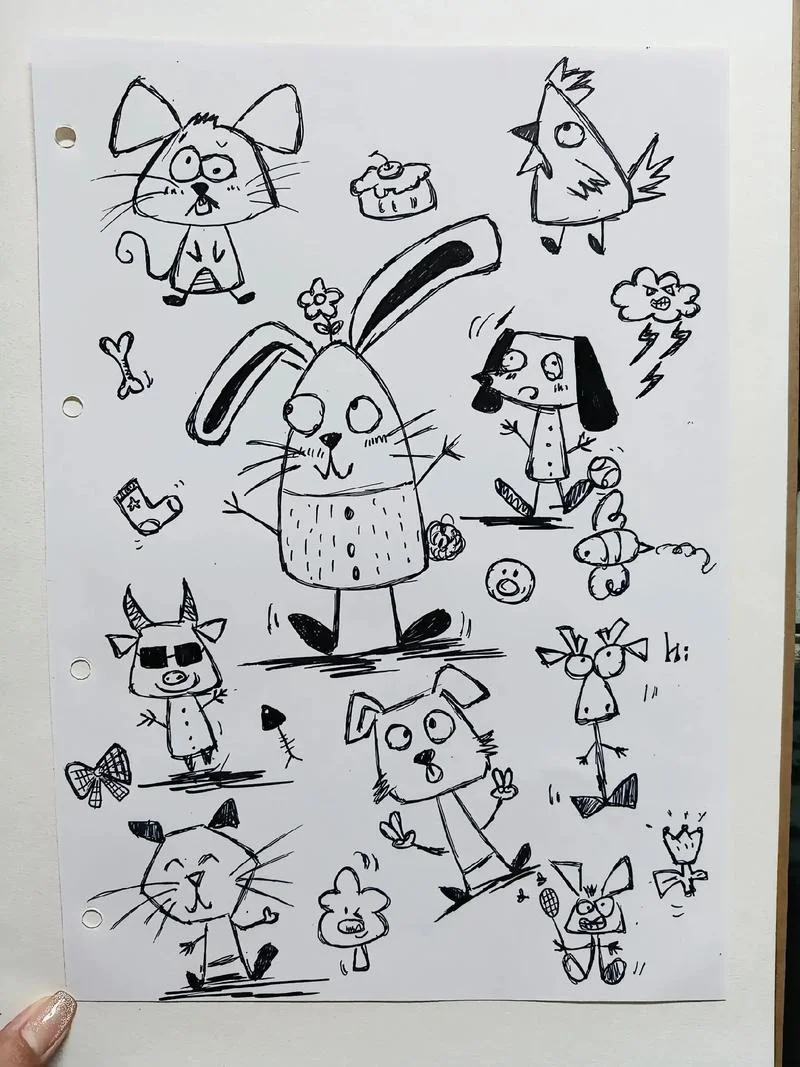 插画萌小动物简笔画_1