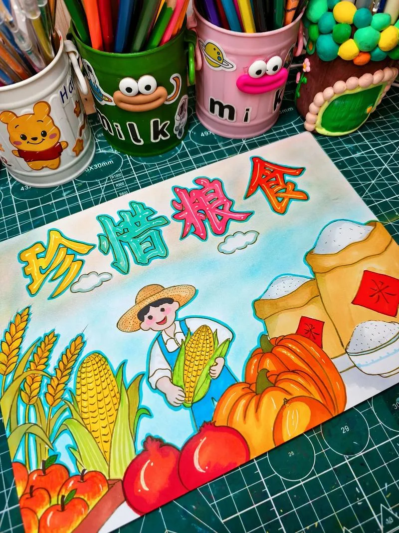 三年级手抄报节约粮食_1