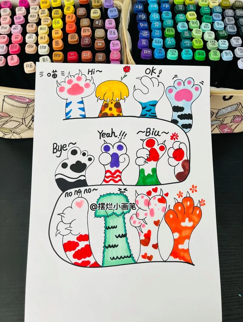 猫爪印的简笔画图片_1