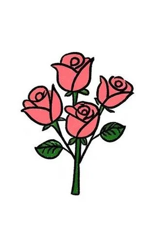 玫瑰花的简笔画大全-