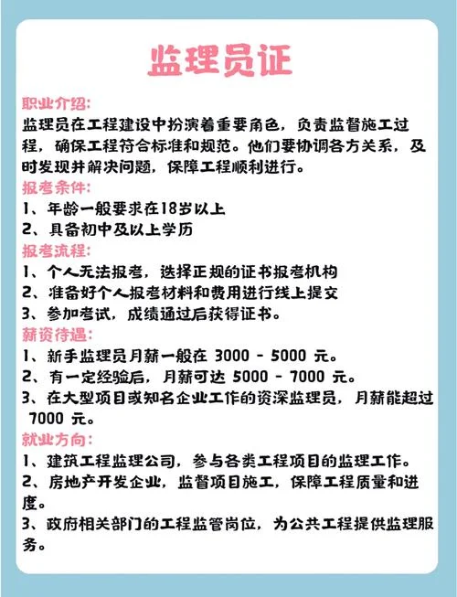 初级监理员报考条件-初级监理员考条件