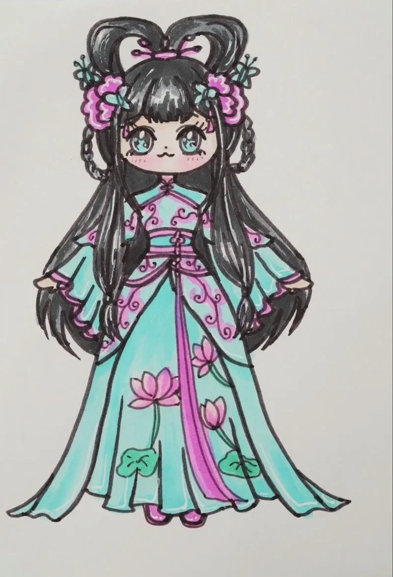 怎么画古风女子_1