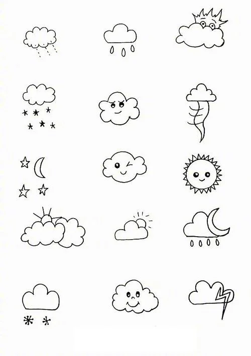 天气简笔画手帐_1