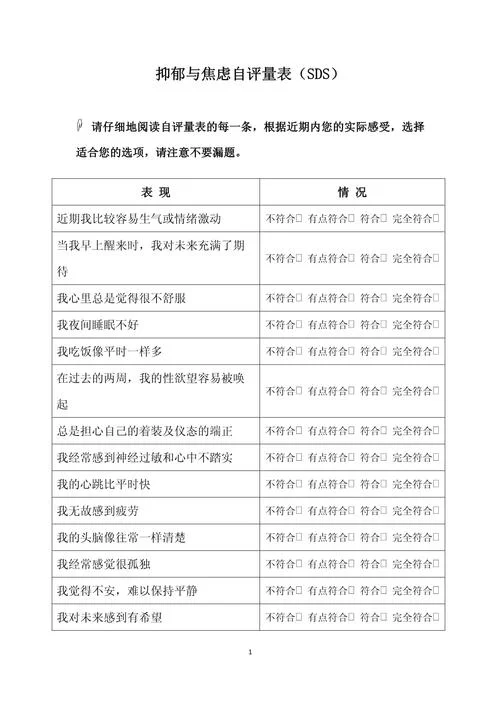 抑郁症测试的表叫什么-抑郁症测试表名称