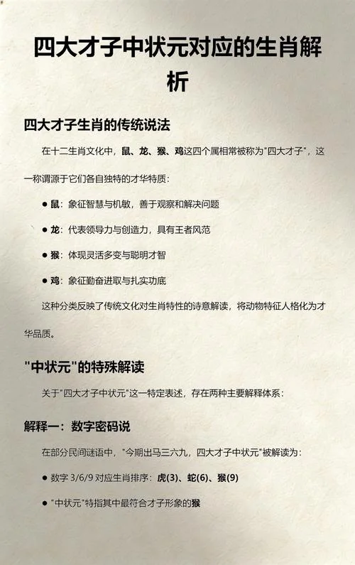 四大才子的属相_1