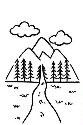 山路简笔画图片大全_1