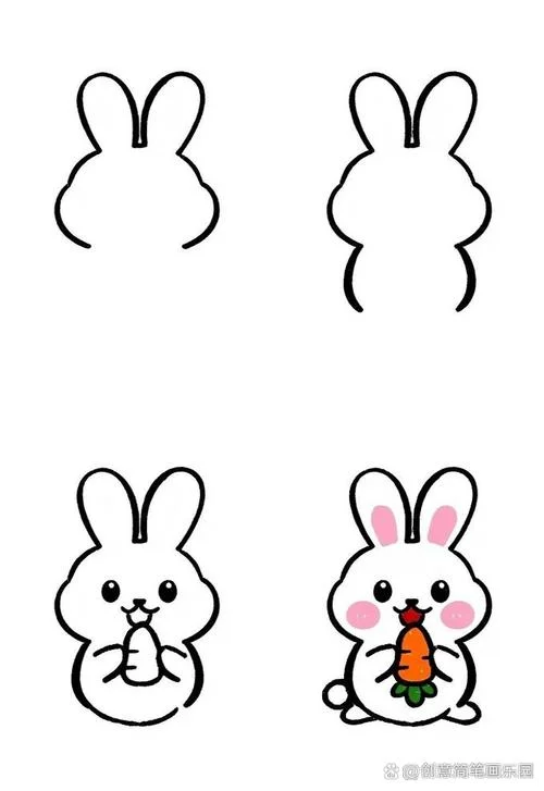 幼儿简笔画动物兔子_1