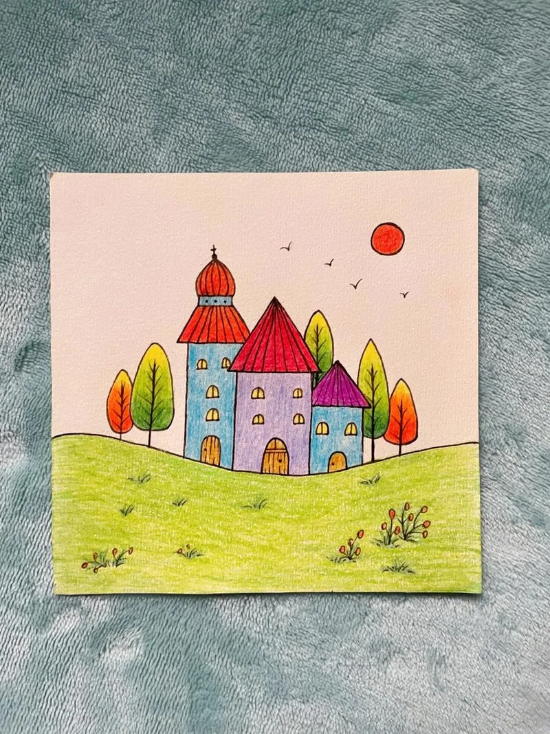 好看的简笔画风景大全_1