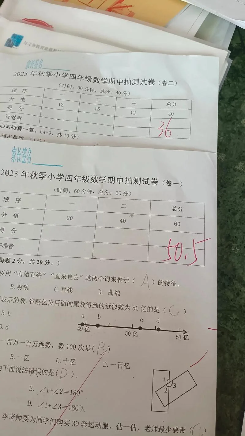 四年级期中考试成绩_1