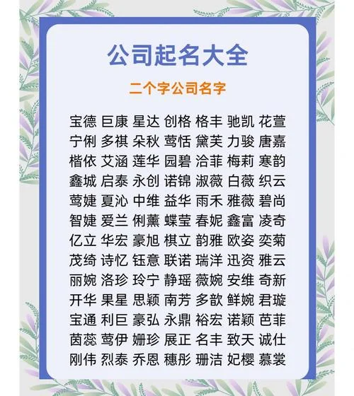 两个字工程公司起名_1