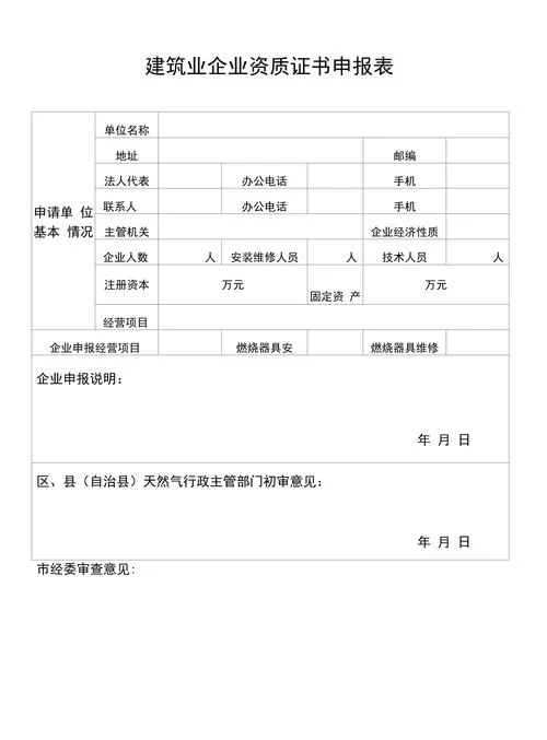 劳务公司资质申请表-劳务公司资质申请表