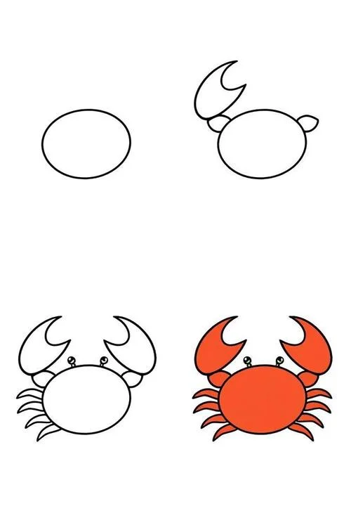 海底动物简笔画螃蟹-海底螃蟹简笔画
