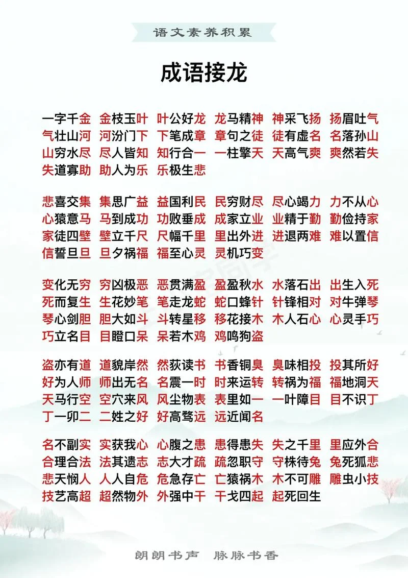 对长辈的祝福成语接龙-长辈祝福成语接龙