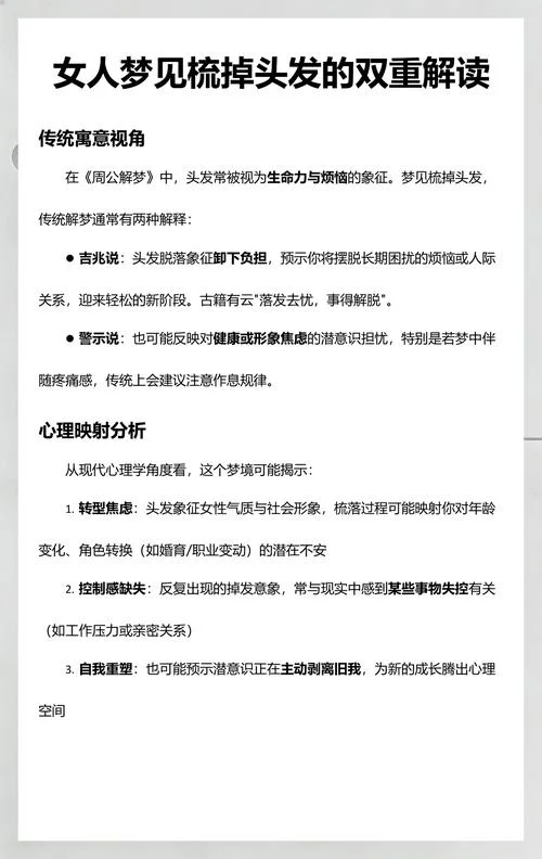 女人梦见自己洗头掉头发吉兆_1