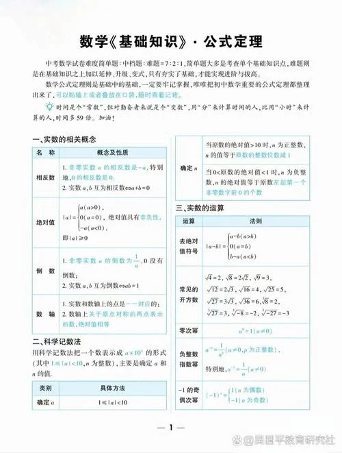 初中数学祖明定理-初中数学祖明定理