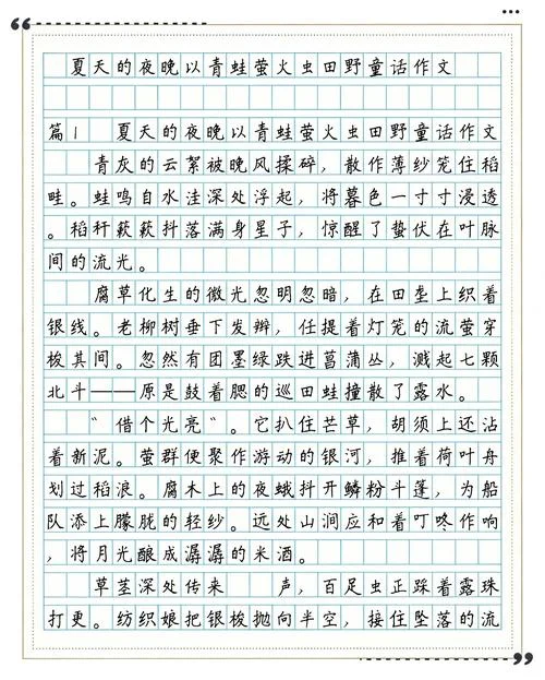 夏日的夜晚作文怎么写_1