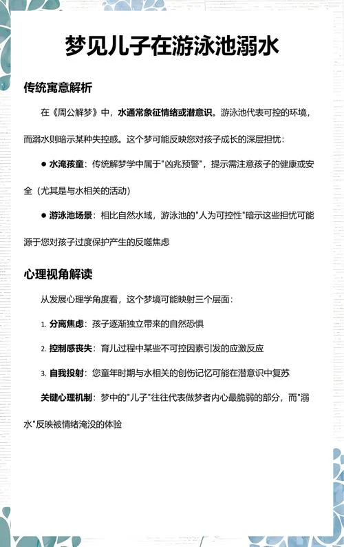 梦见别人游泳被淹-梦人溺水