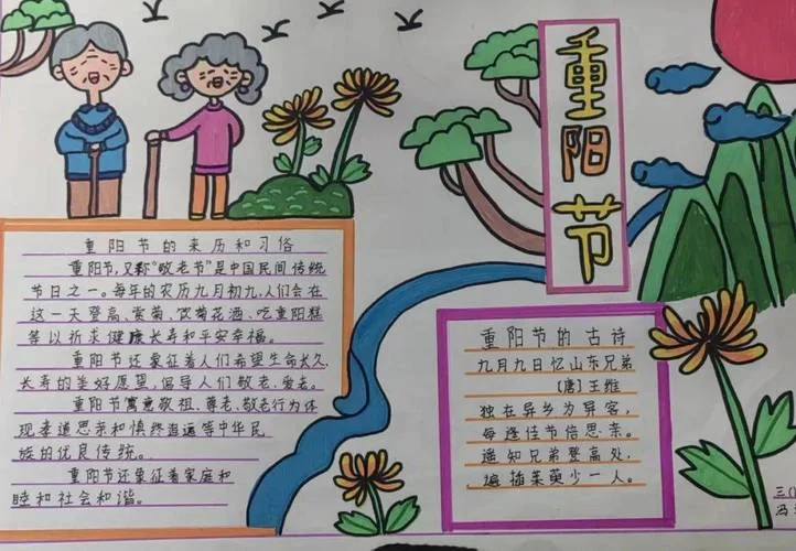 重阳节又简单又漂亮的手抄报_2